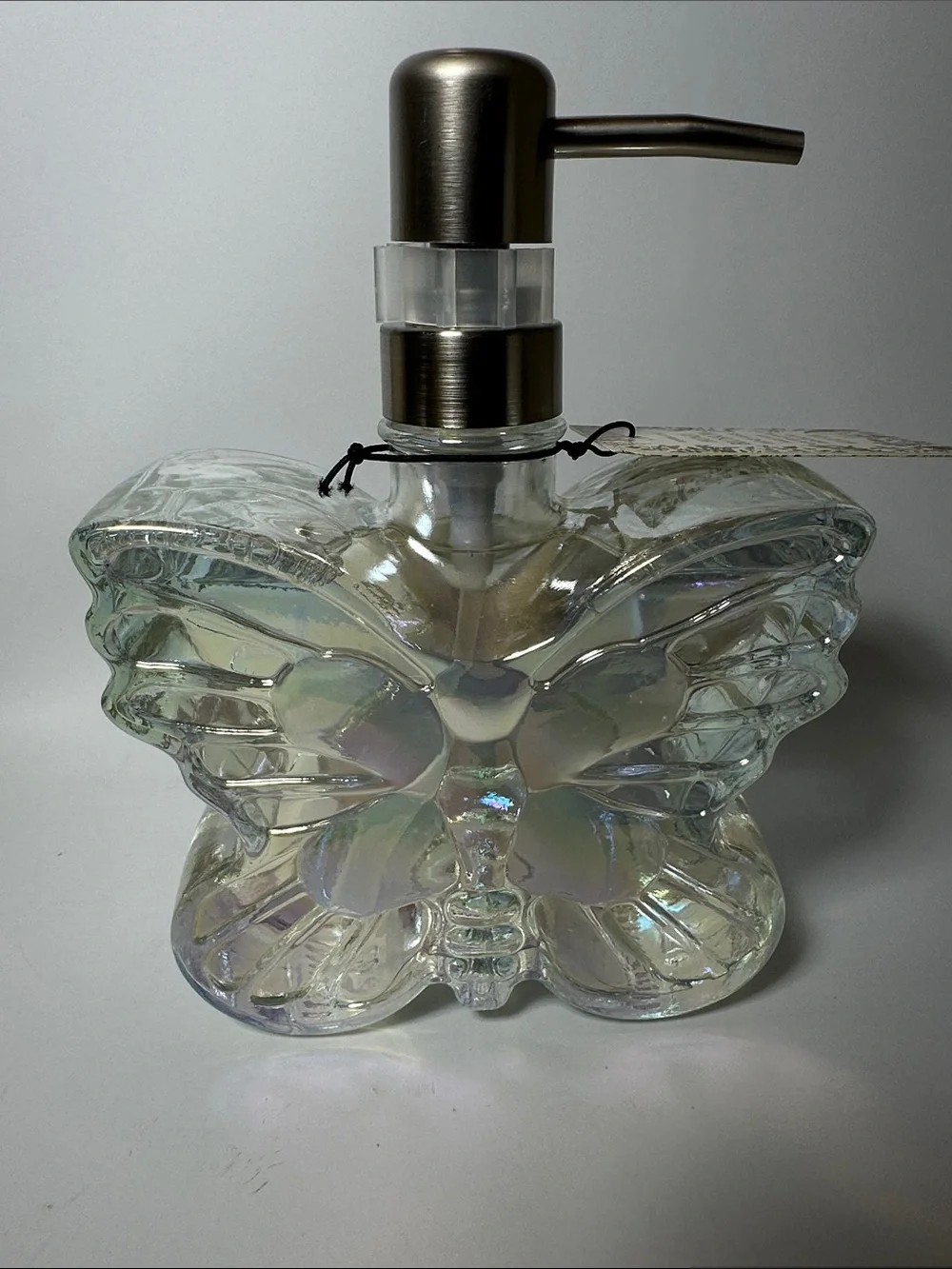 Iridescent Glass Butterfly Soap Dispenser